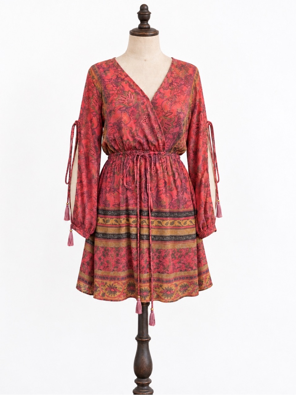 RAGA Bohemian Style, Designer, Floral, Cutout, Tassel, Dress